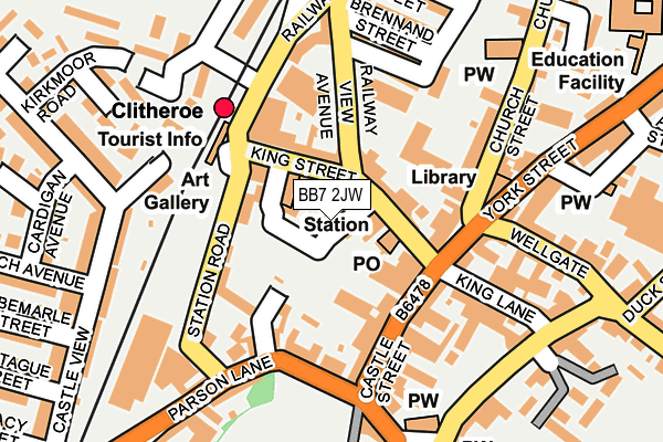 BB7 2JW map - OS OpenMap – Local (Ordnance Survey)