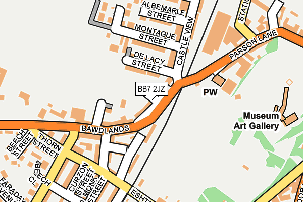 BB7 2JZ map - OS OpenMap – Local (Ordnance Survey)
