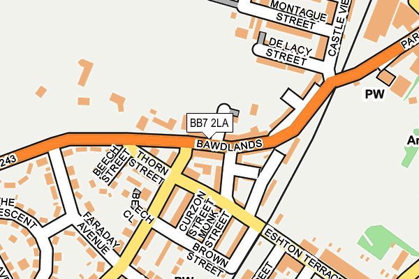 BB7 2LA map - OS OpenMap – Local (Ordnance Survey)