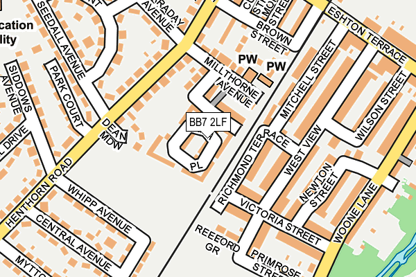 BB7 2LF map - OS OpenMap – Local (Ordnance Survey)