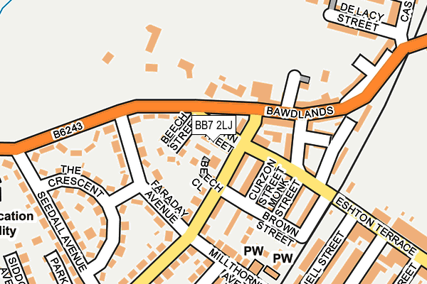 BB7 2LJ map - OS OpenMap – Local (Ordnance Survey)