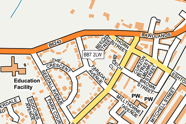 BB7 2LW map - OS OpenMap – Local (Ordnance Survey)