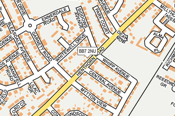 BB7 2NU map - OS OpenMap – Local (Ordnance Survey)