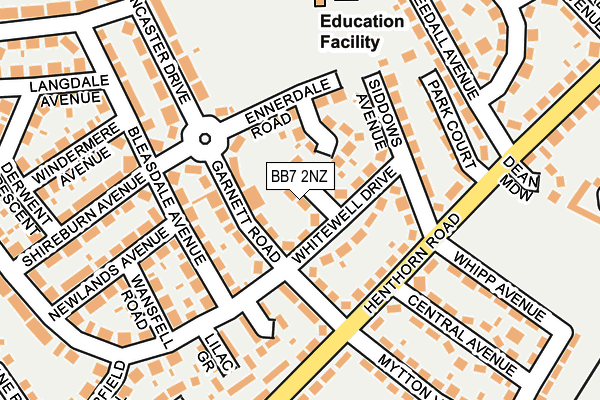BB7 2NZ map - OS OpenMap – Local (Ordnance Survey)