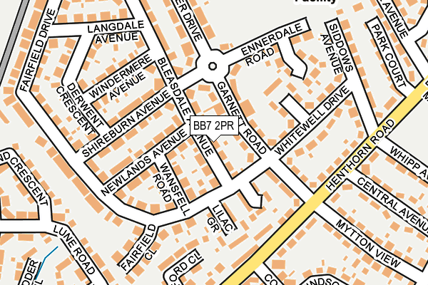 BB7 2PR map - OS OpenMap – Local (Ordnance Survey)