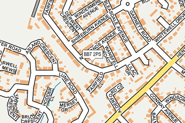 BB7 2PS map - OS OpenMap – Local (Ordnance Survey)