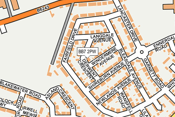 BB7 2PW map - OS OpenMap – Local (Ordnance Survey)