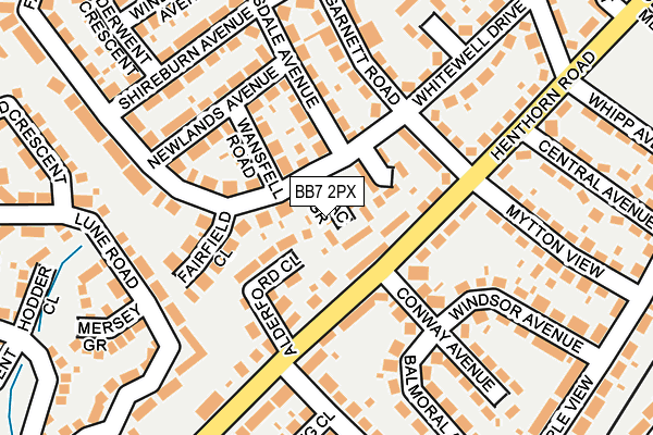 BB7 2PX map - OS OpenMap – Local (Ordnance Survey)