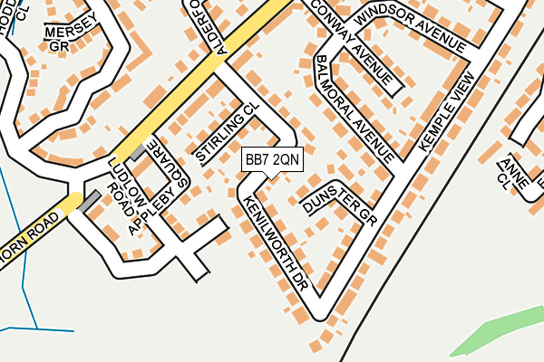 BB7 2QN map - OS OpenMap – Local (Ordnance Survey)