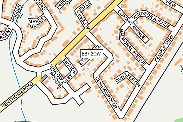 BB7 2QW map - OS OpenMap – Local (Ordnance Survey)