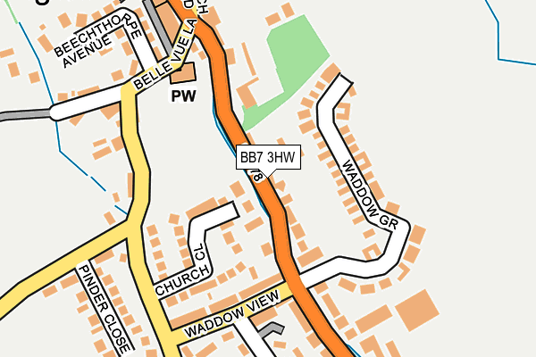 BB7 3HW map - OS OpenMap – Local (Ordnance Survey)