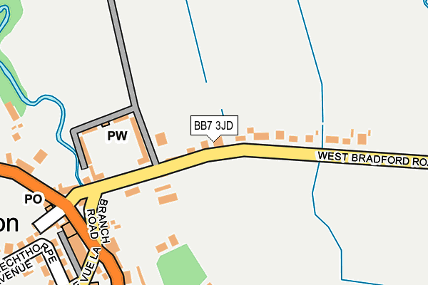 BB7 3JD map - OS OpenMap – Local (Ordnance Survey)