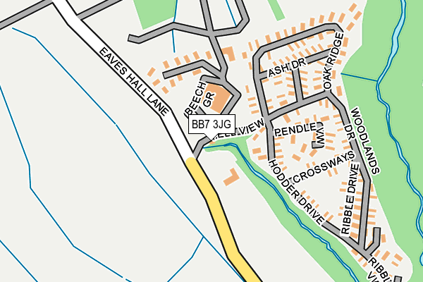 BB7 3JG map - OS OpenMap – Local (Ordnance Survey)