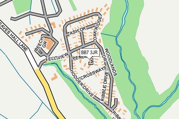 BB7 3JR map - OS OpenMap – Local (Ordnance Survey)