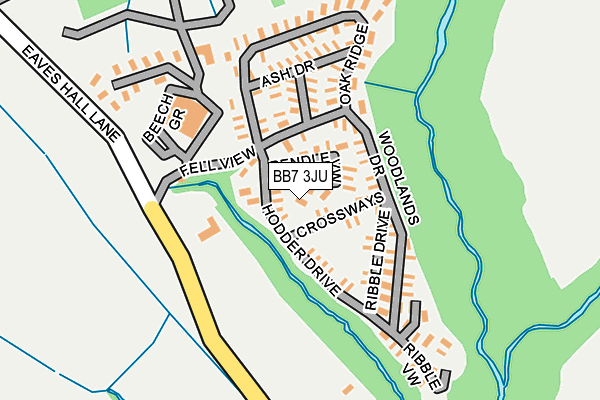 BB7 3JU map - OS OpenMap – Local (Ordnance Survey)