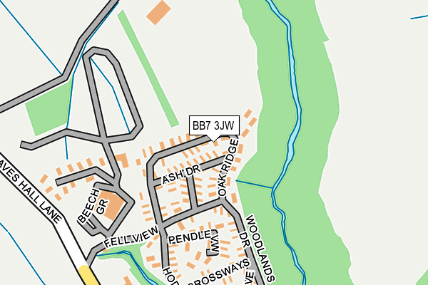 BB7 3JW map - OS OpenMap – Local (Ordnance Survey)