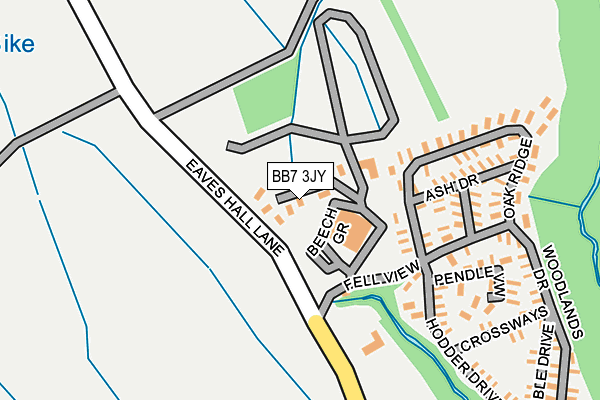 BB7 3JY map - OS OpenMap – Local (Ordnance Survey)
