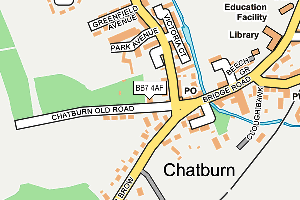 BB7 4AF map - OS OpenMap – Local (Ordnance Survey)