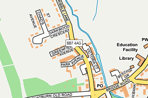 BB7 4AG map - OS OpenMap – Local (Ordnance Survey)