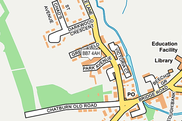 BB7 4AH map - OS OpenMap – Local (Ordnance Survey)