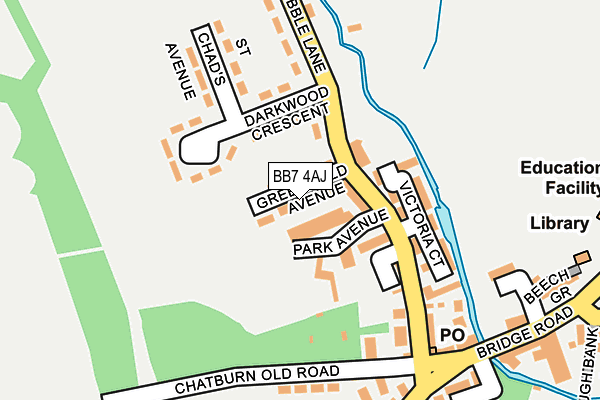 BB7 4AJ map - OS OpenMap – Local (Ordnance Survey)