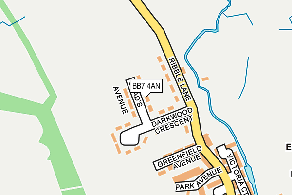 BB7 4AN map - OS OpenMap – Local (Ordnance Survey)