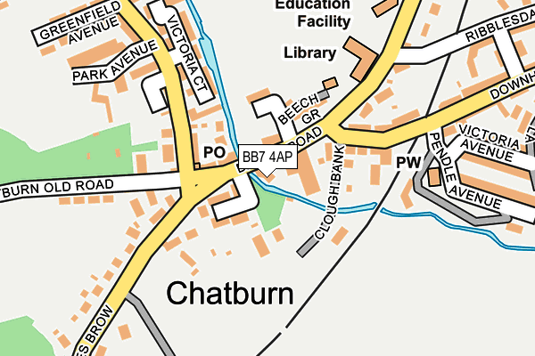 BB7 4AP map - OS OpenMap – Local (Ordnance Survey)