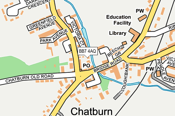 BB7 4AQ map - OS OpenMap – Local (Ordnance Survey)