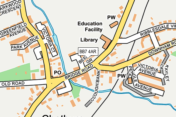 BB7 4AR map - OS OpenMap – Local (Ordnance Survey)