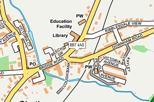 BB7 4AS map - OS OpenMap – Local (Ordnance Survey)