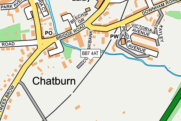 BB7 4AT map - OS OpenMap – Local (Ordnance Survey)