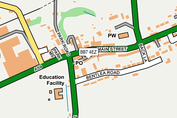 BB7 4EZ map - OS OpenMap – Local (Ordnance Survey)