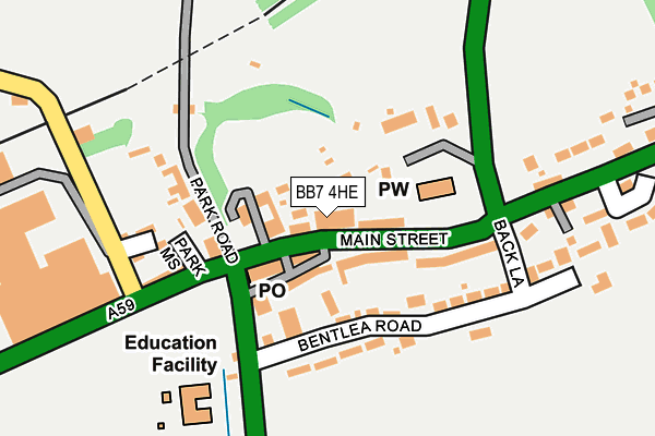 BB7 4HE map - OS OpenMap – Local (Ordnance Survey)