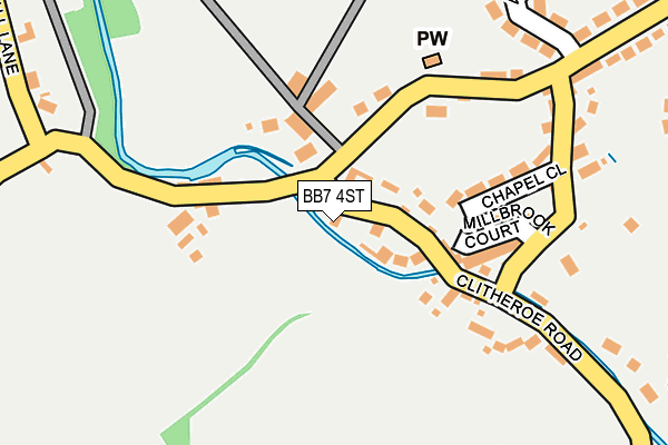 BB7 4ST map - OS OpenMap – Local (Ordnance Survey)