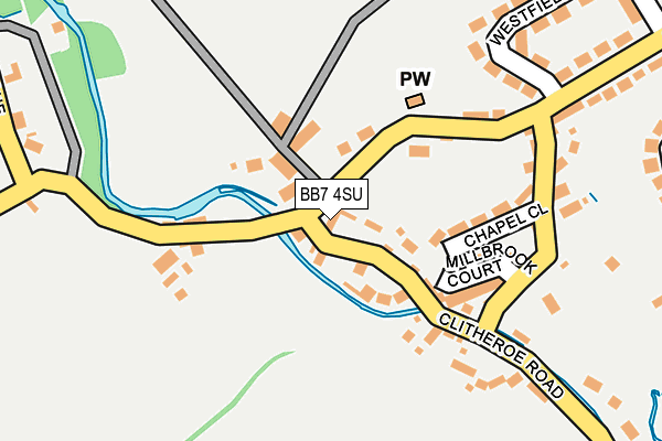 BB7 4SU map - OS OpenMap – Local (Ordnance Survey)