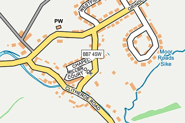 BB7 4SW map - OS OpenMap – Local (Ordnance Survey)