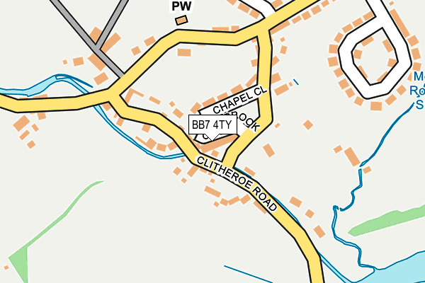 BB7 4TY map - OS OpenMap – Local (Ordnance Survey)