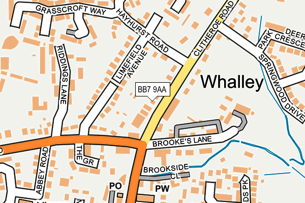 BB7 9AA map - OS OpenMap – Local (Ordnance Survey)
