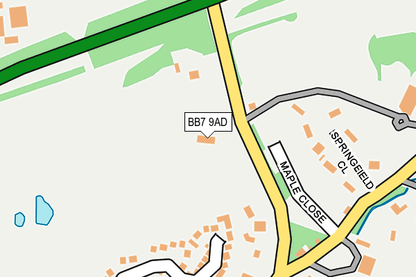BB7 9AD map - OS OpenMap – Local (Ordnance Survey)