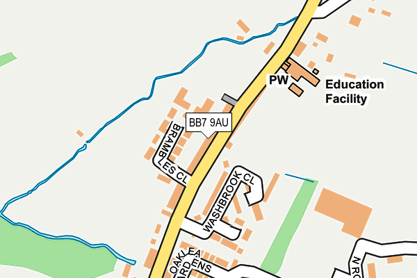 BB7 9AU map - OS OpenMap – Local (Ordnance Survey)