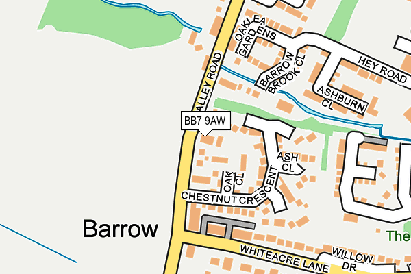 BB7 9AW map - OS OpenMap – Local (Ordnance Survey)