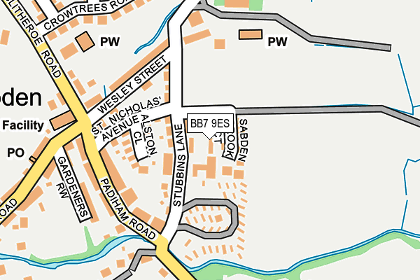 BB7 9ES map - OS OpenMap – Local (Ordnance Survey)
