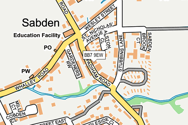 Map of BROOKSIDE GARAGE (SABDEN) LIMITED at local scale