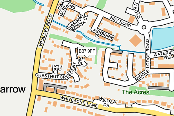 BB7 9FF map - OS OpenMap – Local (Ordnance Survey)