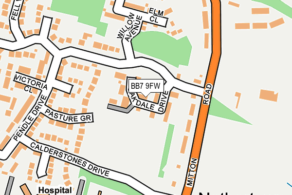 BB7 9FW map - OS OpenMap – Local (Ordnance Survey)