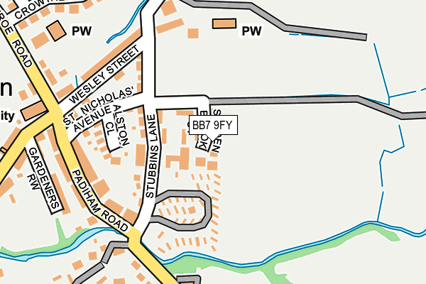 BB7 9FY map - OS OpenMap – Local (Ordnance Survey)