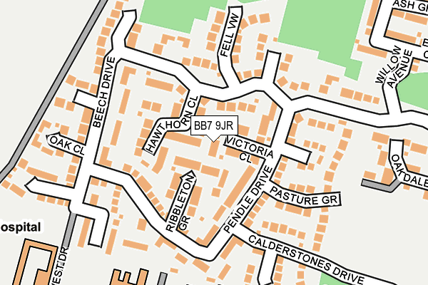 BB7 9JR map - OS OpenMap – Local (Ordnance Survey)