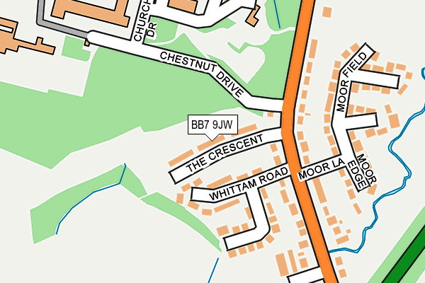 BB7 9JW map - OS OpenMap – Local (Ordnance Survey)