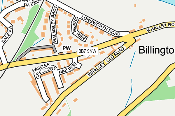BB7 9NW map - OS OpenMap – Local (Ordnance Survey)