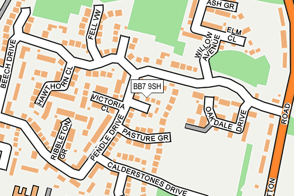 BB7 9SH map - OS OpenMap – Local (Ordnance Survey)